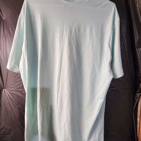 Adidas Golf Polo W/Blade Collar Aqua Sz L - Picture 4 of 4